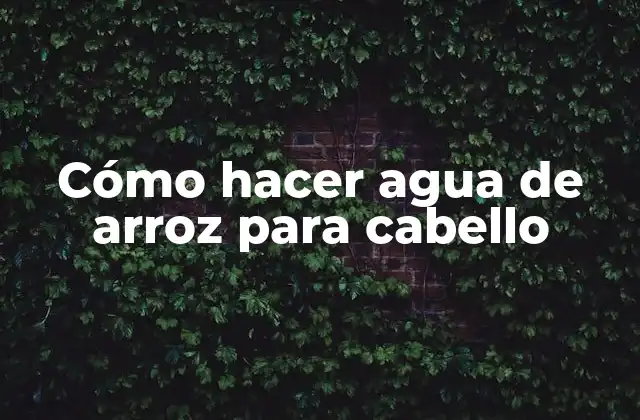 Cómo Hacer Agua de Arroz para Cabello