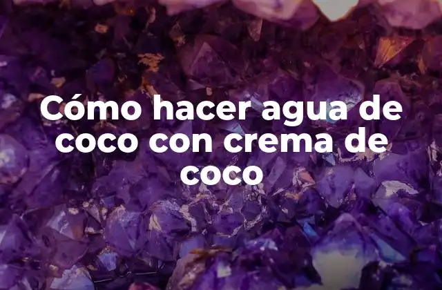 Cómo Hacer Agua de Coco con Crema de Coco