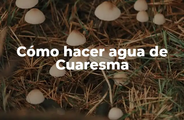 Cómo Hacer Agua de Cuaresma