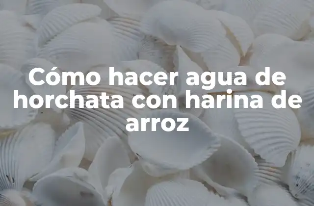 Cómo Hacer Agua de Horchata con Harina de Arroz