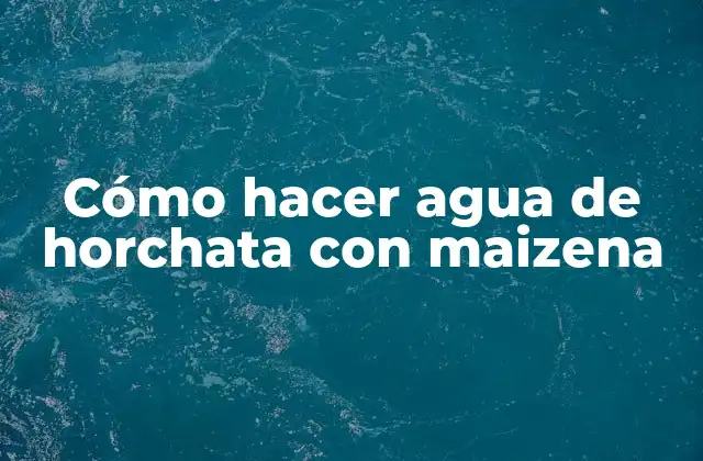 Cómo Hacer Agua de Horchata con Maizena