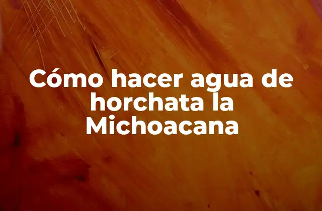 Cómo Hacer Agua de Horchata la Michoacana