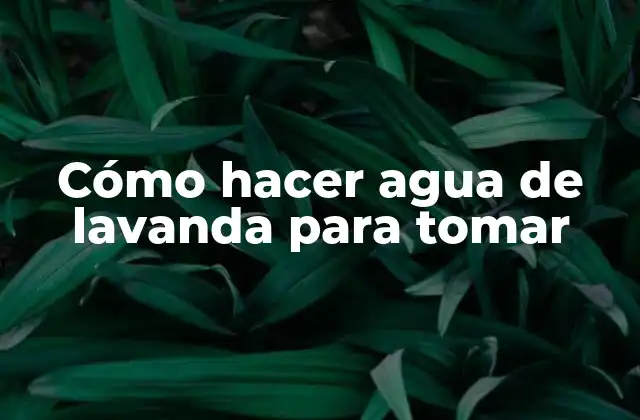 Cómo Hacer Agua de Lavanda para Tomar