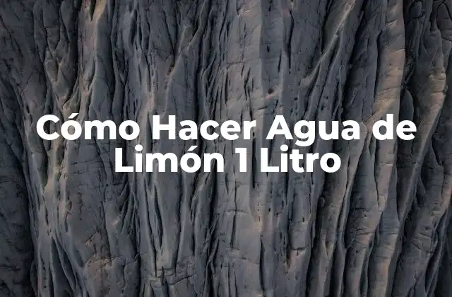 Cómo Hacer Agua de Limón 1 Litro