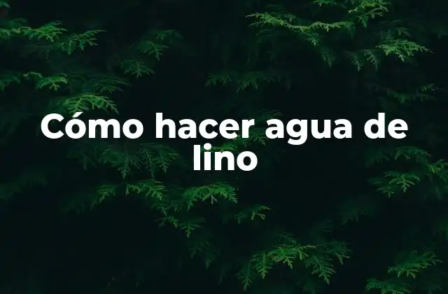 Cómo Hacer Agua de Lino