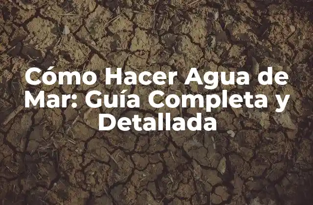 Cómo Hacer Agua de Mar: Guía Completa y Detallada