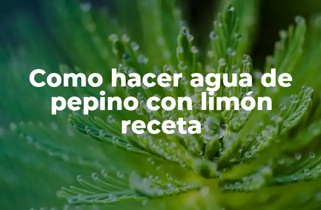 Como Hacer Agua de Pepino con Limón Receta