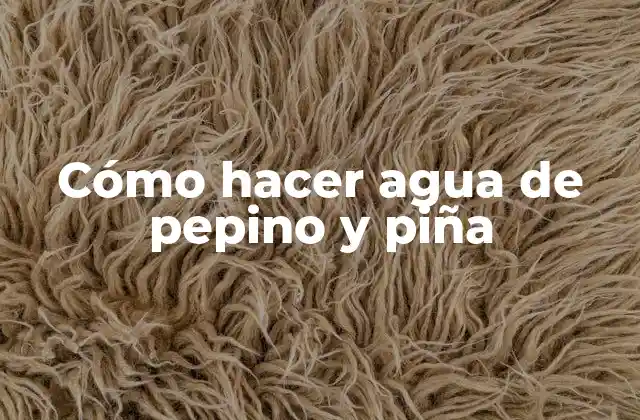 Cómo Hacer Agua de Pepino y Piña