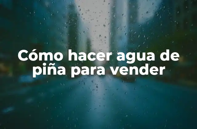 Cómo Hacer Agua de Piña para Vender