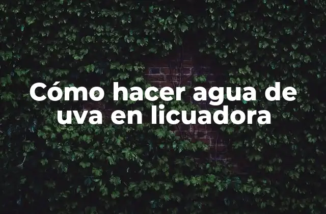 Cómo Hacer Agua de Uva en Licuadora