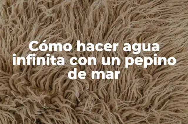 Cómo Hacer Agua Infinita con un Pepino de Mar