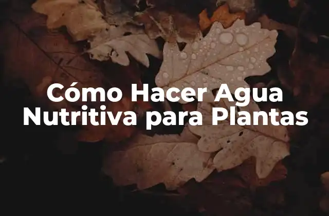 Cómo Hacer Agua Nutritiva para Plantas