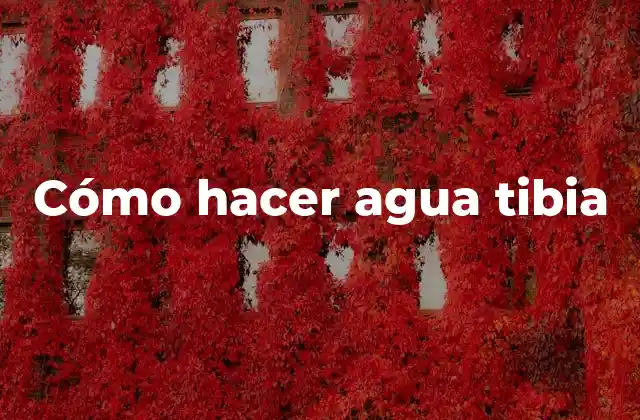 ¿Qué es el agua tibia y para qué sirve?