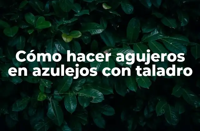 Cómo Hacer Agujeros en Azulejos con Taladro