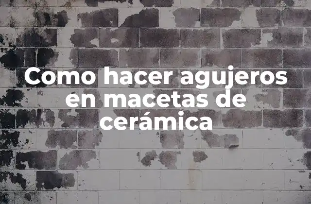 Como Hacer Agujeros en Macetas de Cerámica