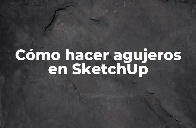 Cómo Hacer Agujeros en Sketchup