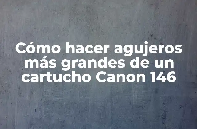 Cómo Hacer Agujeros Más Grandes de un Cartucho Canon 146