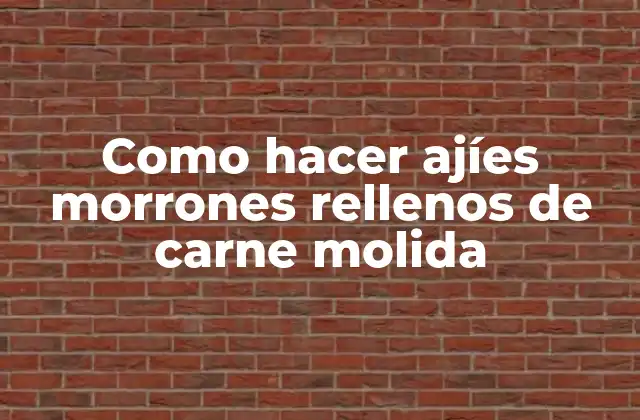 Como Hacer Ajíes Morrones Rellenos de Carne Molida