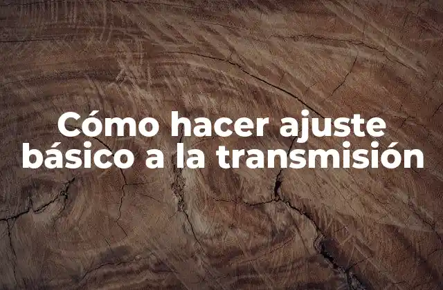 Cómo Hacer Ajuste Básico a la Transmisión