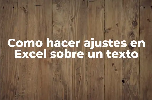 Como Hacer Ajustes en Excel sobre un Texto