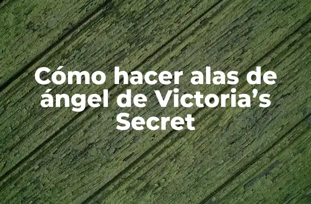 Cómo Hacer Alas de Ángel de Victoria’s Secret