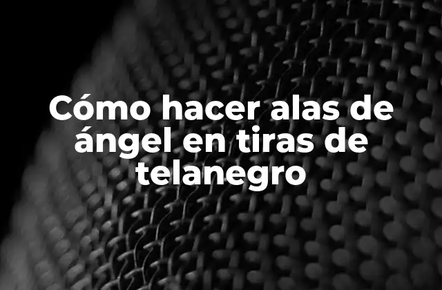 Cómo Hacer Alas de Ángel en Tiras de Telanegro