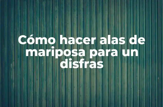 Cómo Hacer Alas de Mariposa para un Disfras