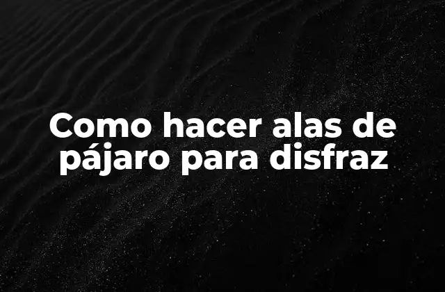 Como Hacer Alas de Pájaro para Disfraz