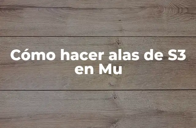 Cómo Hacer Alas de S3 en Mu