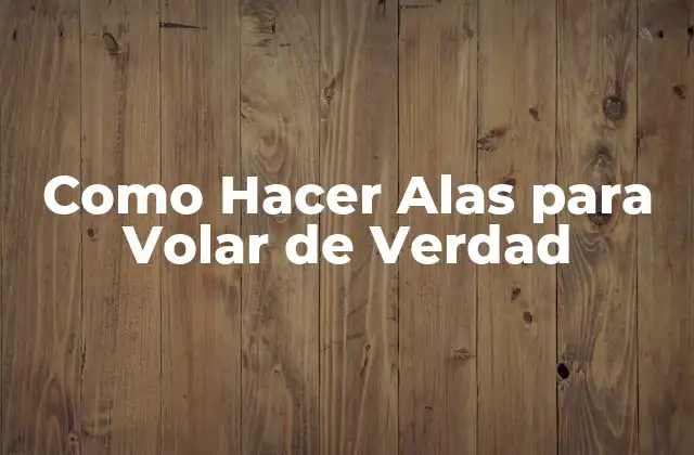 Como Hacer Alas para Volar de Verdad