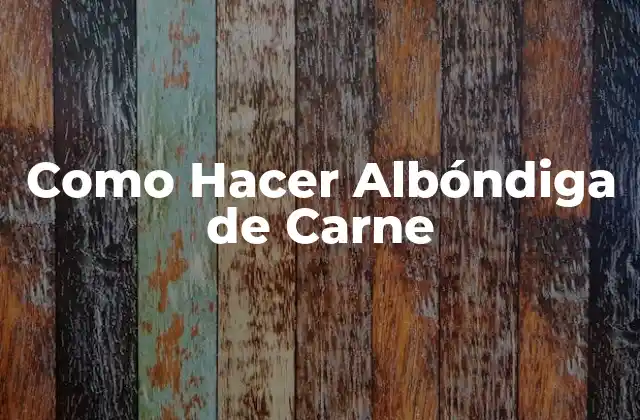 Como Hacer Albóndiga de Carne