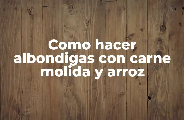 Como Hacer Albondigas con Carne Molida y Arroz