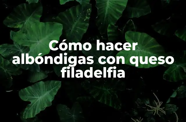 Cómo Hacer Albóndigas con Queso Filadelfia