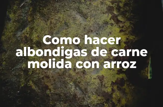 Como Hacer Albondigas de Carne Molida con Arroz