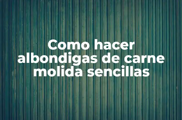 Como Hacer Albondigas de Carne Molida Sencillas