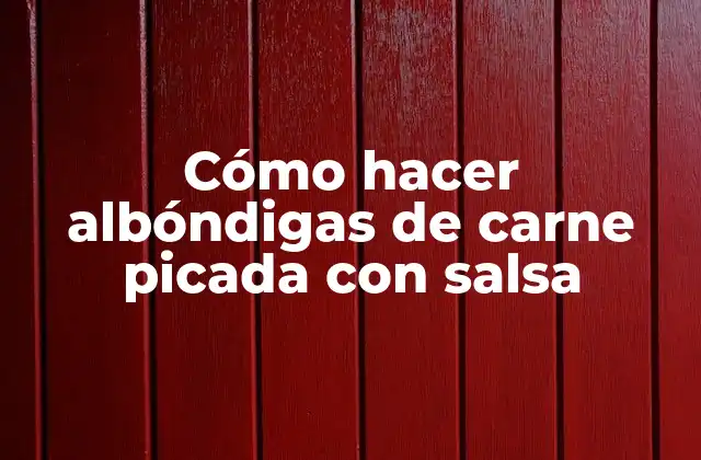 Cómo Hacer Albóndigas de Carne Picada con Salsa 2 Albóndigas de carne picada con salsa: ¿Qué son y para qué sirven?