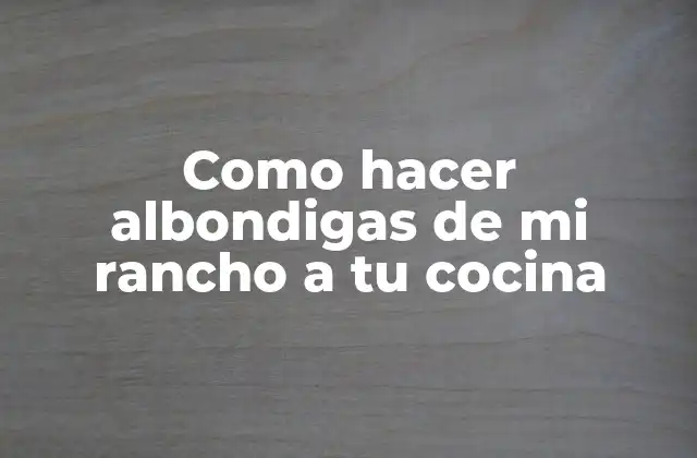 Como Hacer Albondigas de Mi Rancho a Tu Cocina