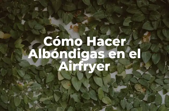 Cómo Hacer Albóndigas en el Airfryer