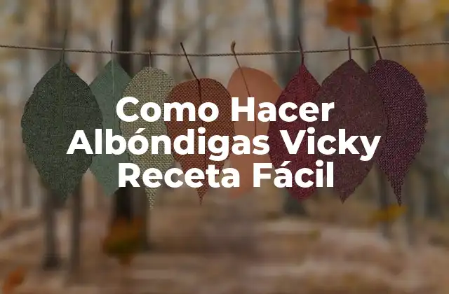 Como Hacer Albóndigas Vicky Receta Fácil