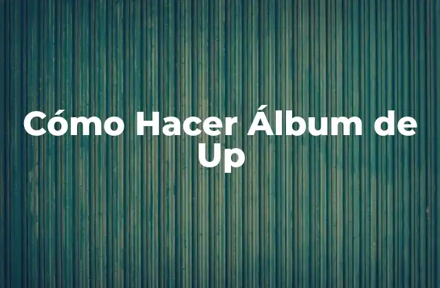 Cómo Hacer Álbum de Up
