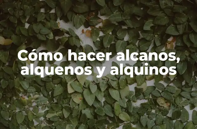 Cómo Hacer Alcanos, Alquenos y Alquinos