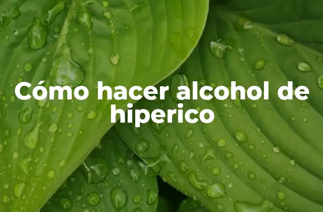 Cómo Hacer Alcohol de Hiperico