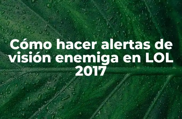Cómo Hacer Alertas de Visión Enemiga en Lol 2017