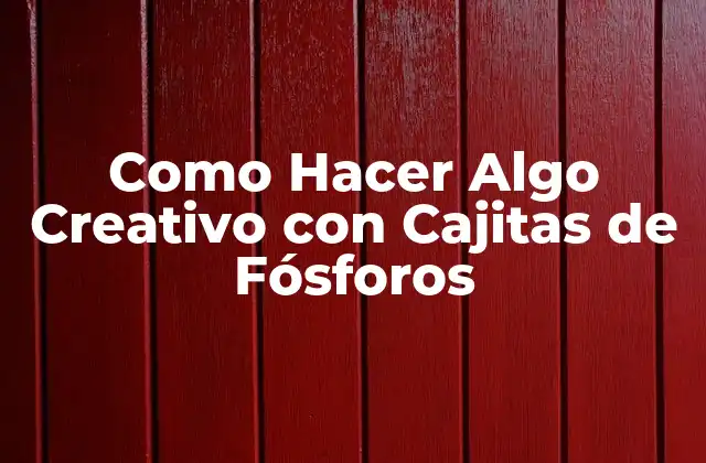 Como Hacer Algo Creativo con Cajitas de Fósforos