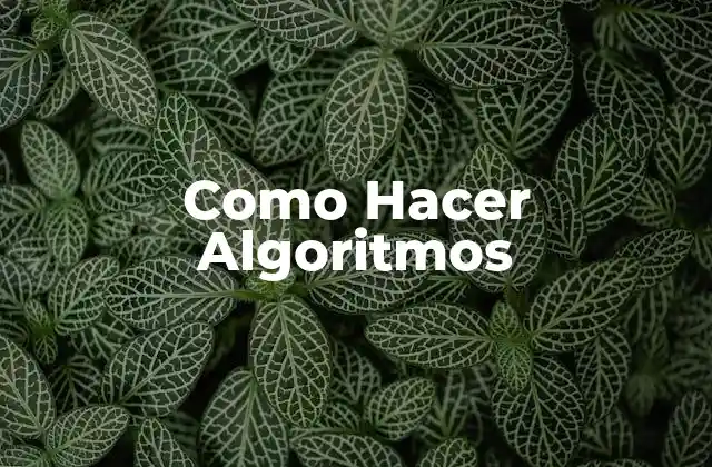 Como Hacer Algoritmos