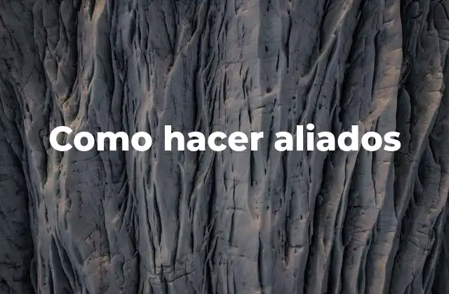 Como Hacer Aliados