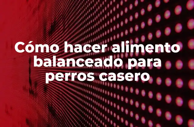 Cómo Hacer Alimento Balanceado para Perros Casero