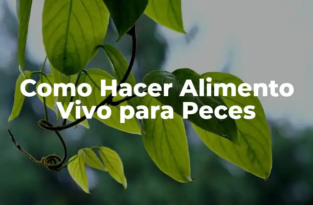 Como Hacer Alimento Vivo para Peces