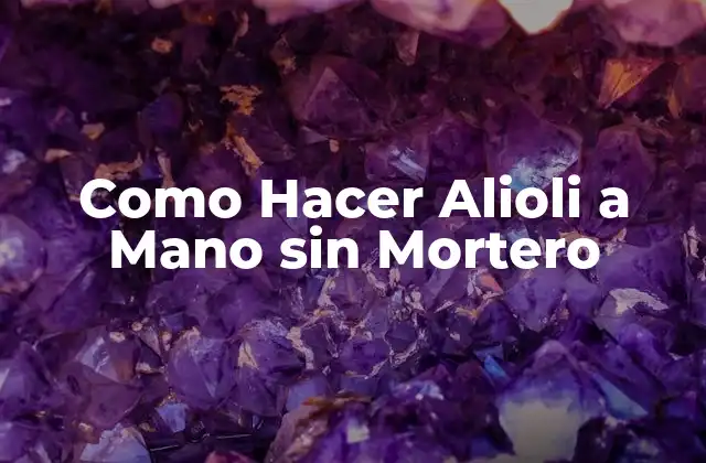Como Hacer Alioli a Mano sin Mortero