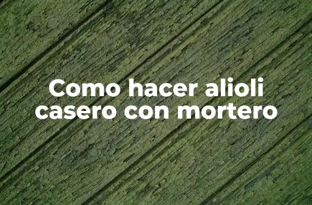 Como Hacer Alioli Casero con Mortero